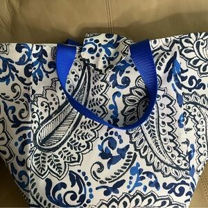 Destiny Handbags Deborah Blue Paisley Inside Wipeable Made In USA New Tote
